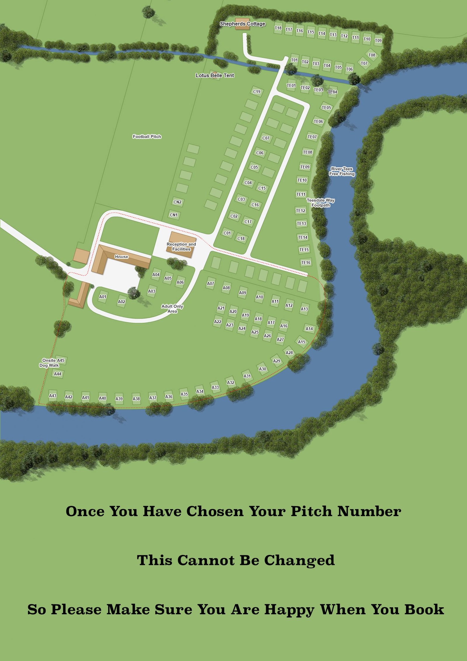Campsite layout choose your pitch